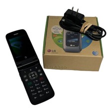 LG A340 - Gray AT T Cellular Flip Phone BOX CHARGER TESTED WORKS