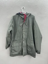 Cottage Essentials Mens Jacket Size Large Zip Up Half Flannel Lined Hooded VTG