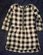 Tea Collection Plaid Check Blue Dress Girls 5 BTS FAll VGC HTF