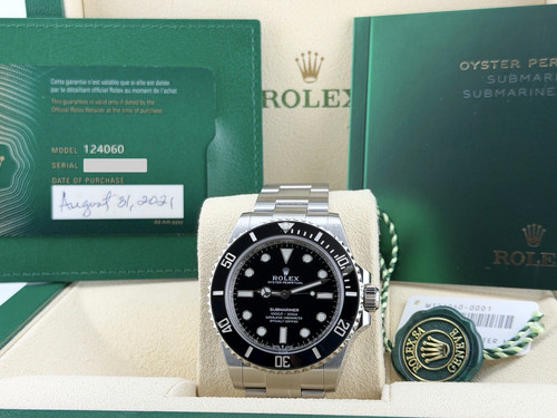 Rolex Submariner No Date 124060 41mm Black Ceramic Stainless Steel Box Papers