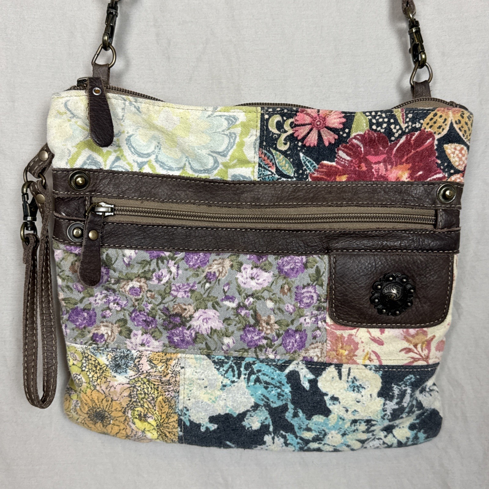 Myra Bag Patchwork Boho Canvas Patchwork Crossbod… - image 9