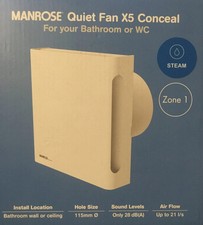 Manrose IPX5 Humidity Quiet Bathroom Fan QF100HTX5CON (RRP £79)