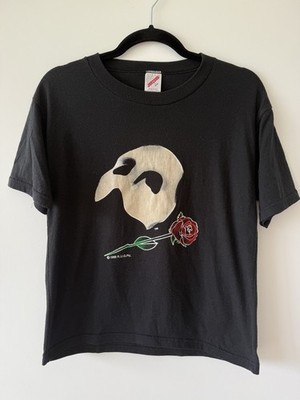 VINTAGE 1988 Phantom Of The Opera Broadway Boxy Retro Marquee Black T-Shirt