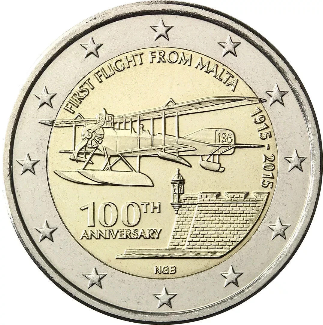 2 euros commémorative MALTE 2015 - 1er vol neuve jamais circulé