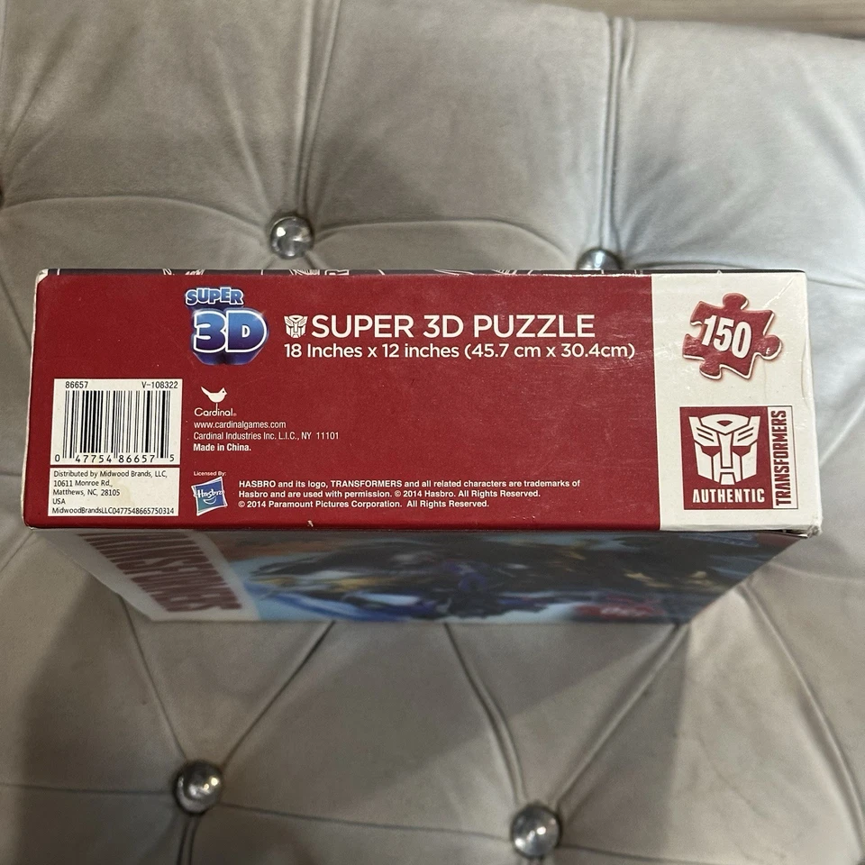 TRANSFORMERS Super 3D 150 Piece Jigsaw Puzzle 18" X 12"  Dinobot Grimlock New - Image 4 of 4