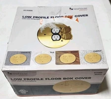 NEWHOUSE ELECTRIC Low-Profile Round Floor Box Outlet Cover w/ 15A TR Duplex 8150