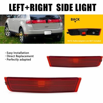2X Rear Bumper Marker Light Housing Red For Lincoln MKX 2007 2008 2009-2010 EXV