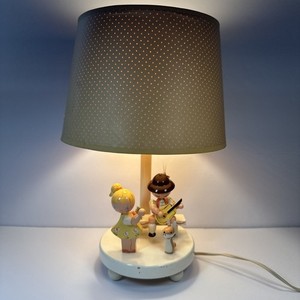 Vintage Nursery Lamp Boy Girl Bunny Mid Century Nursery Plastics, Inc NYC MCM
