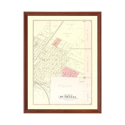Old Map of Bushnell, IL 1893 - Vintage Bushnell Illinois Art