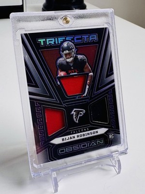 2023 Panini Obsidian Trifecta - RC Bijan Robinson Patch Electric Etch Purple /75