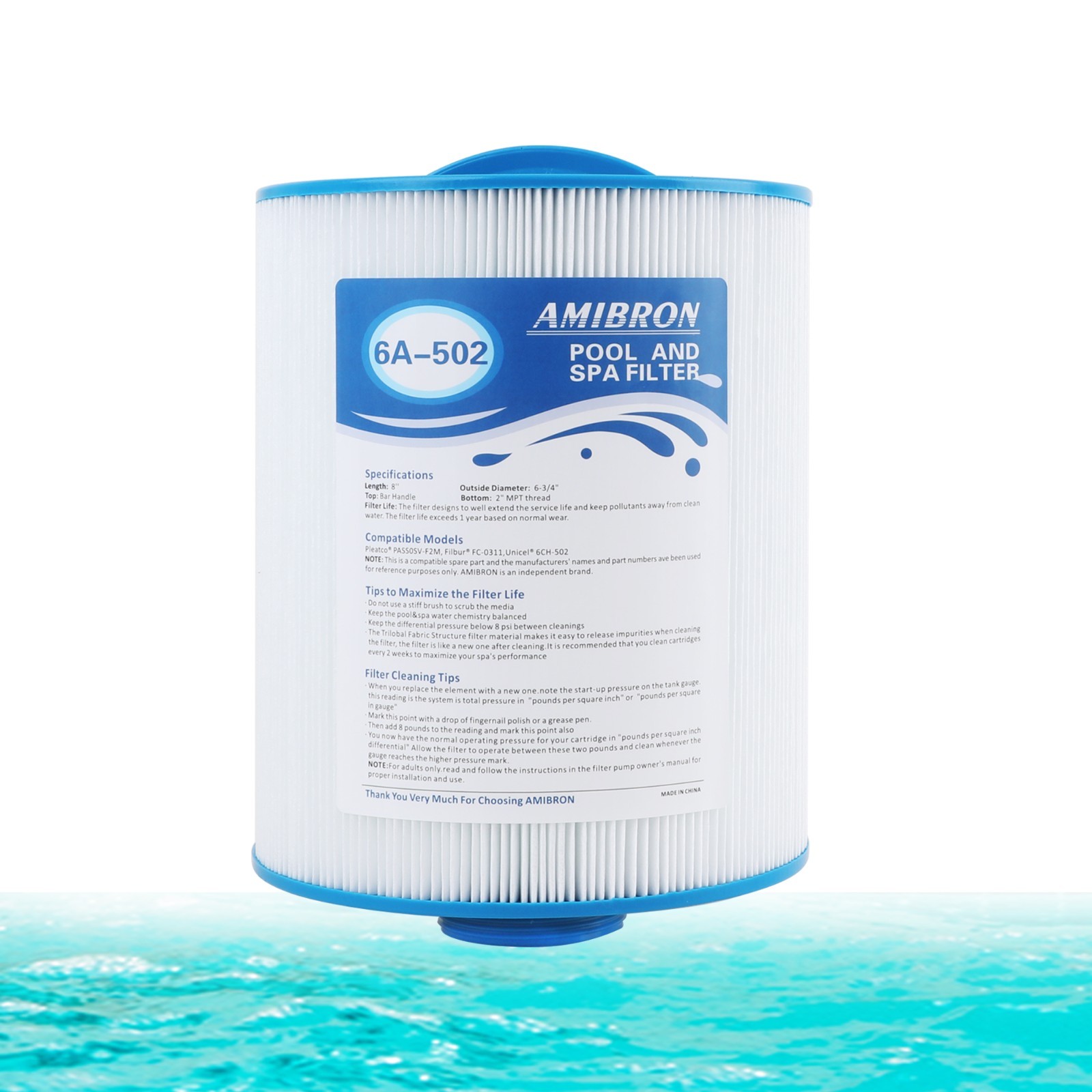 AmiBron PAS50SV Hot Tub Filter Replaces Artesian Spa Filter,6ch502, PAS50SV-F2M