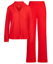 SKIMS Soft Lounge Cherry Red Ribbed Sleep Set Pajama Set New Women's XS