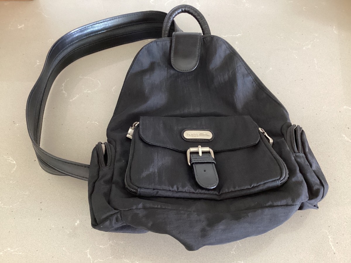 Baggallini Black Nylon Backpack Purse Bag With Adjustable  display picture 3