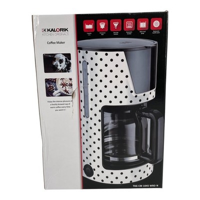Kalorik Filter-Kaffeemaschine TKG CM 1045 WBD N - weiß schwarz gepunktet - Retro
