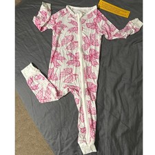 Brand New Ultra Soft Bamboo Soft Pink Bows Snug Fit Pajamas 18-24 Months