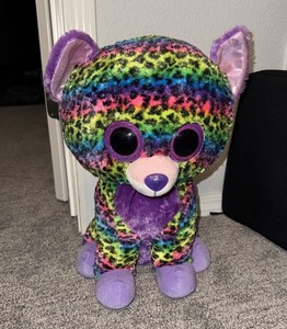 TY BEANIE BOOS TRIXIE JUMBO LEOPARD 16-17” JUSTICE EXCLUSIVE 2015 ~ Soft! Nice!