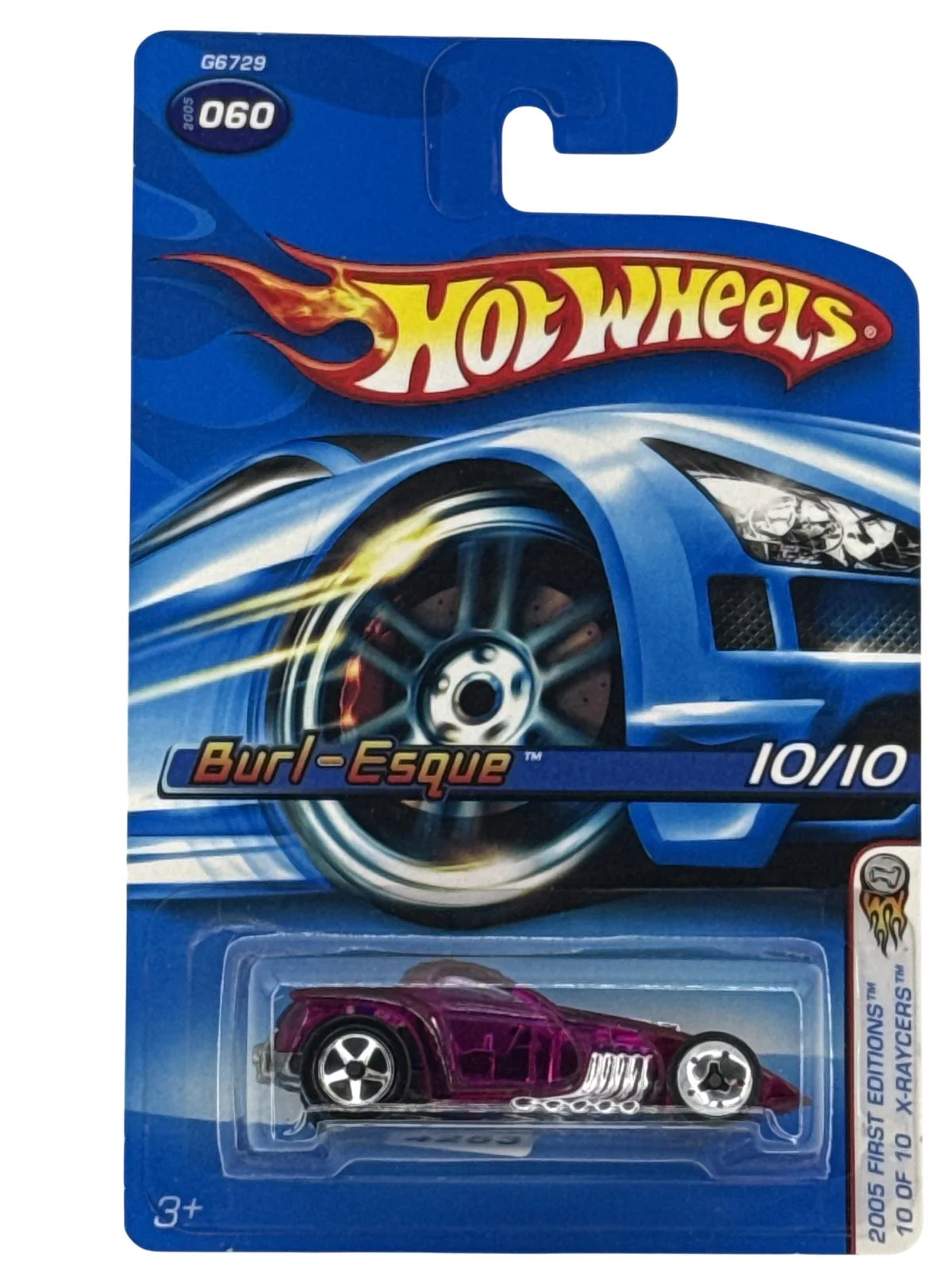 Hot Wheels Burl-Esque X-Raycers 10/10 2005 First Editions Purple Car NIP G6729