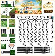 Trampoline Stakes Anchors 8 Pack Ground Anchors Screw In with Straps T Hook