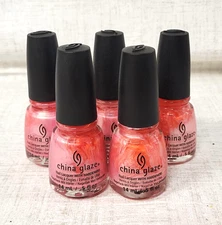 China Glaze Nail Polish Lacquer LOT OF 5 ~ 572 EXCEPTIONALLY GIFTED ~ 0.5 fl oz