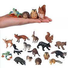 Small Animal Figures for Kids, 16PCS Realistic Forest Animals Baby Figurines,...