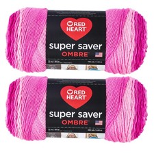 Red Heart Super Saver Jumbo Yarn 2 Pack Ombre Acrylic Crafting Knitting Crochet
