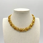 Vintage Gold Tone Leaf Garland Necklace Adjustable Chain Choker Costume Jewelry