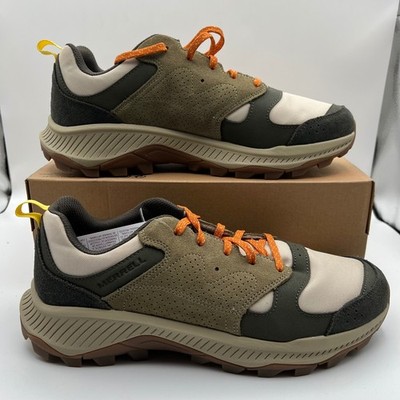 Merrell Tempo Sol Hiking Shoes Mens 11.5 Dark Moss Green Suede Trail Sneakers