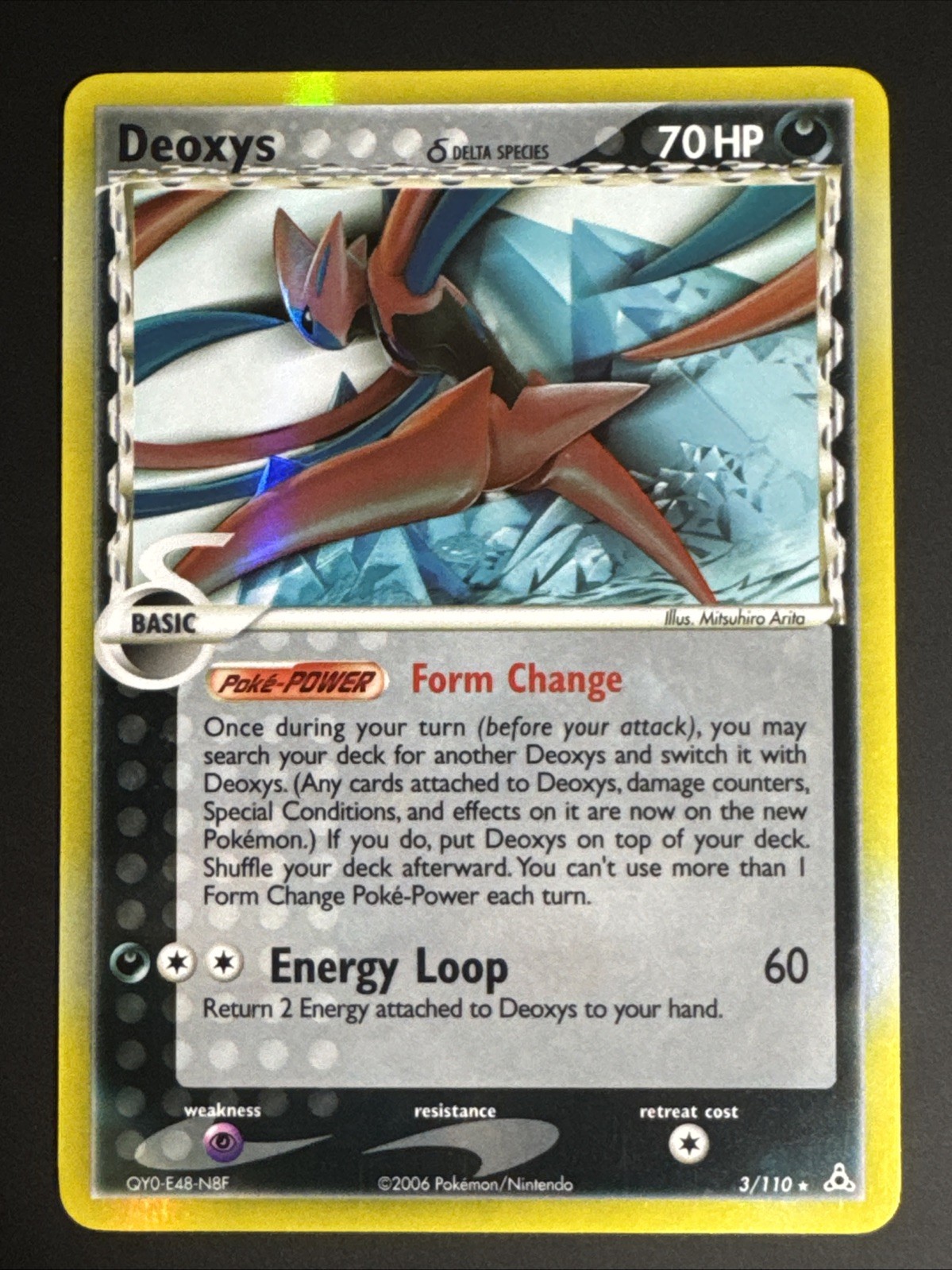 Deoxys ( Attack Forme) Delta Species EX Holon Phantoms Holo Rare 3/110 NM