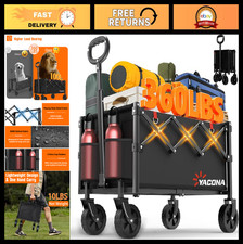 Foldable Lightweight Utility Shopping Cart with Wheels - Portable Grocery Wagon