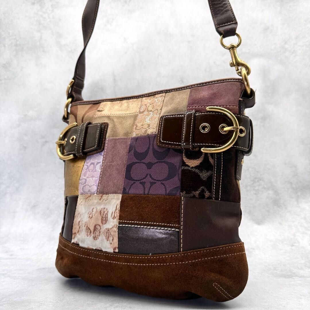 バッグ Coach Soho Patchwork Shoulder Bag BR COACH Soho Patchwork Leather Crossbody Shoulder Bag B… - Gem