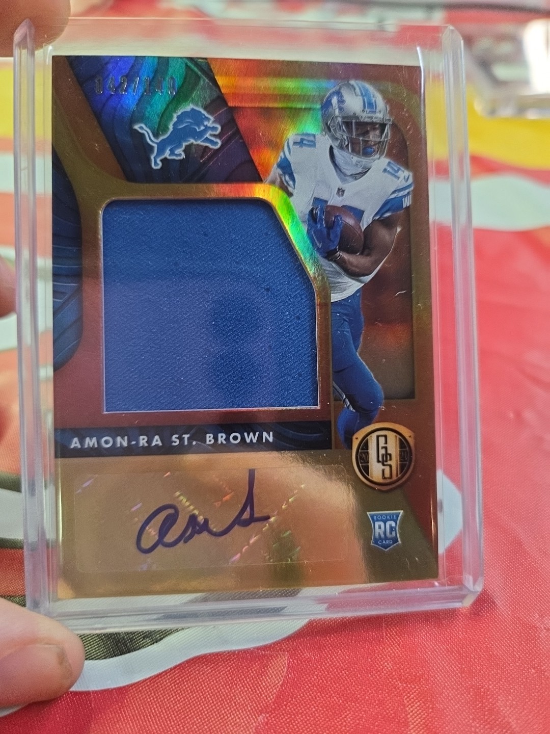 Amon-Ra St. Brown Panini Gold Standard Rookie Jersey Autographs Jumbo #RJJASB Base