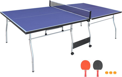 Compact Ping Pong Table, 8Ft Mid-Size Indoor/Outdoor Table Tennis Game Set, Fold
