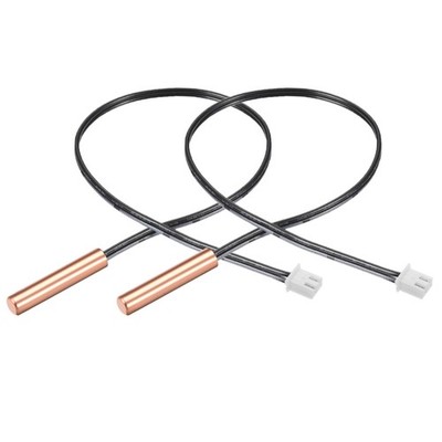 2 Pcs 15K NTC Thermistor Probe 15.7 Inch Copper Temp Sensor for Air Conditioner