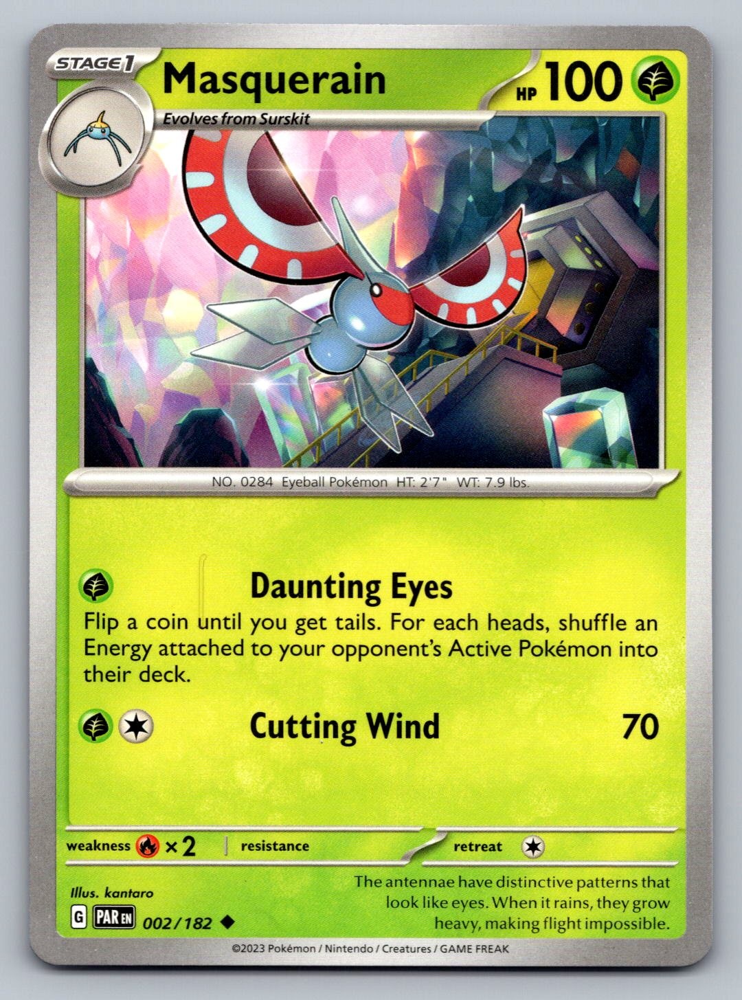 Pokemon TCG SV04: Paradox Rift Masquerain 002/182