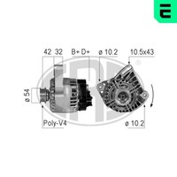 Lichtmaschine Generator Lima ERA 210743A 14V FüR Ford KA RU8 Fiat Punto EVO 2