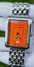 Orologio Cuervo Y Sobrinos Prominente, quadrante arancione 32 x 43 mm. Nuovissimo e stupendo