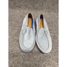 Clarks Markman Plain Mens Light Blue Suede Driving Loafers Shoes US 10.5 M