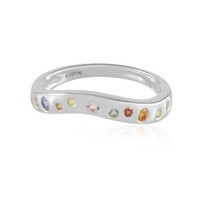 Multicolor Saphir Silber Ring- Echtschmuck