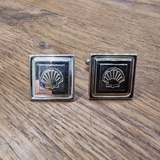 Vintage Shell Oil Sliver 925 Cufflinks West Germany Makers Mark Rare Goodwood 