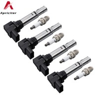 4X ZÜNdspule + 4X ZÜNdkerzen 0242236565 FÜR Seat Skoda Fabia VW Golf Polo