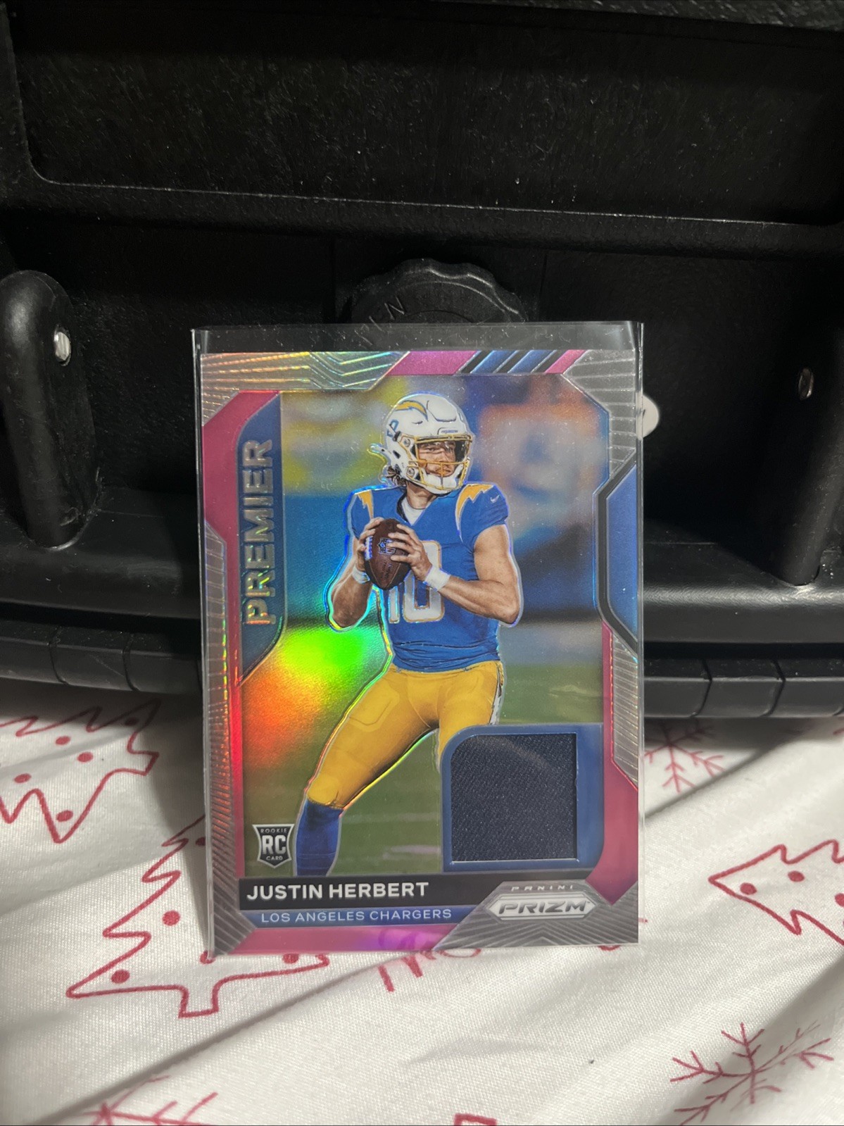 2020 Prizm Justin Herbert RC Premier Pink Jersey Patch RLC #29 ROOKIE SSP Invest