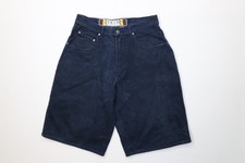 Vtg 90s Streetwear Mens 32 Faded Baggy Big Pocket Skateboard Denim Shorts Blue