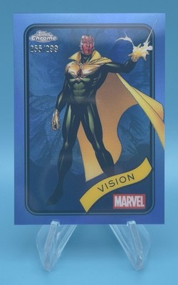 2025 Topps Chrome Marvel Vision Blue Refractor #/299