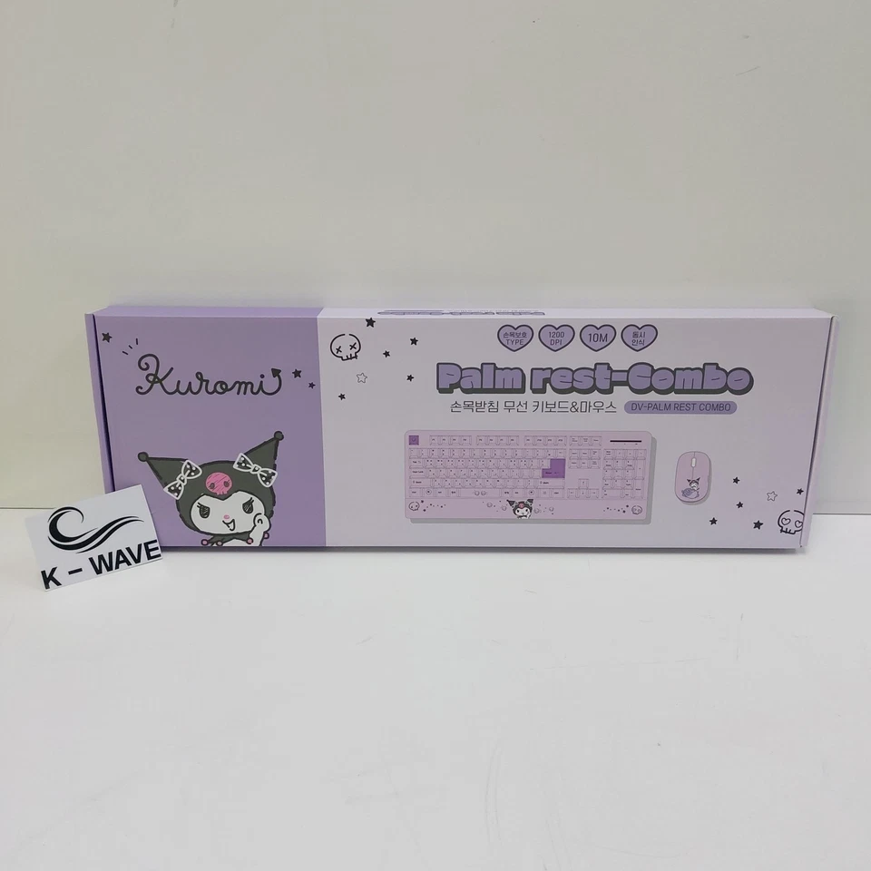 Sanrio Hello Kitty, Kuromi Palm-Rest Wireless Keyboard Mouse Set KOREA - Image 2 of 2
