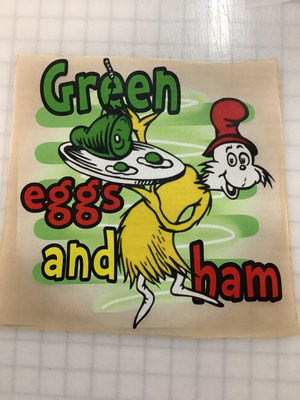 DTF  Dr Seuss   Green Eggs And Ham   Ready  to heat press Transfer
