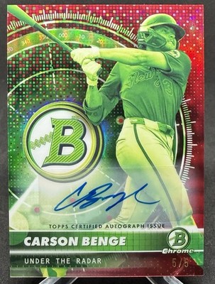 Carson Benge 2026 Bowman Chrome Under The Radar Auto Red Refractor /5 #UR-12