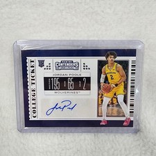 2019-20 Panini Contenders Draft Picks College Ticket Jordan Poole RC Auto #131