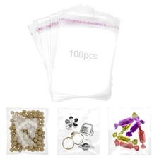 100 kleine Zellophantüten 7x10cm transparent selbstklebend Schmuck
