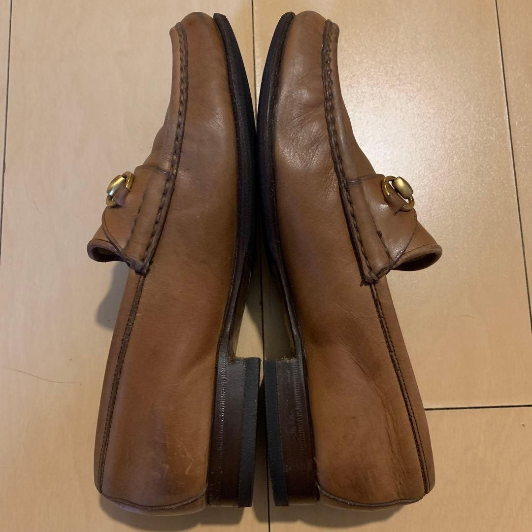 GUCCI Women's Loafers Horsebit Leather Brown Size:36.5/JP:23.5 147843K Authentic thumbnail 6