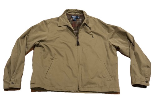 Vintage Polo Ralph Lauren Harrington Jacket Tan Plaid XL Country RRL - Picture 4 of 6